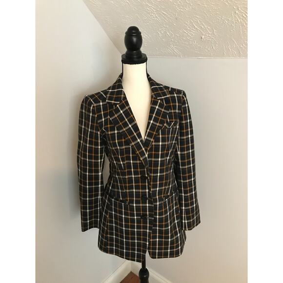 Anthropologie Maeve Oversized Plaid Equestrian Blazer - Size 4 - Picture 2 of 11